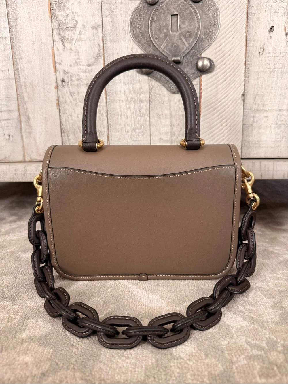Coach ROGUE TOP HANDLE IN COLORBLOCK Dark Stone - Maylasia Release
